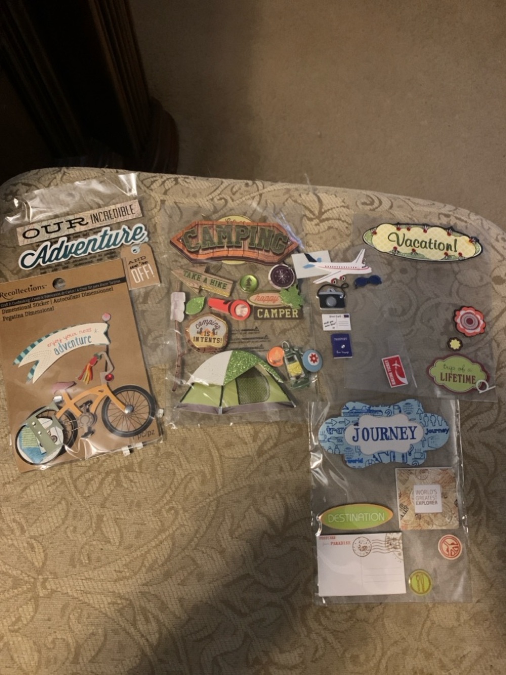 Travel & Camping Scrapbook Sticker Kit - Multi Color